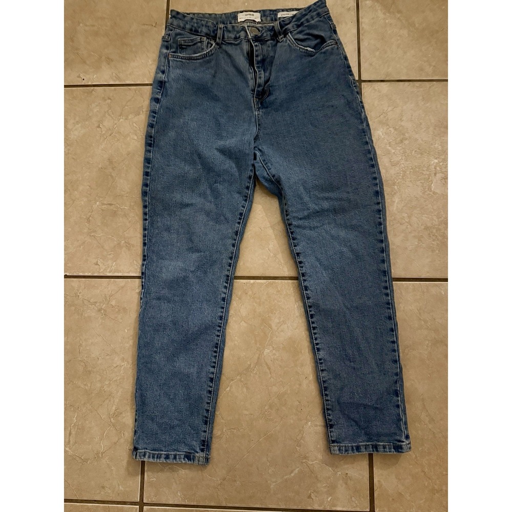 Cotton On Stretch Mom Jeans Blue Womens Size 10 Tapered Leg